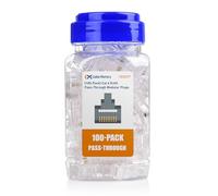 Cable Matters Confezione da 100 connettori RJ45 pass-through Cat 6 (RJ45 Pass Through Connettori/Connettore Cat6/Connettori RJ45 Cat6/Ethernet) per cavo Ethernet UTP solido o incagliato