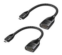Cable Matters Confezione da 2 adattatori da Micro HDMI a HDMI 8K / 4K 120Hz (adattatore Micro HDMI) in nero, 12 cm con supporto HDR per Raspberry Pi 4 (RPI4) e altri