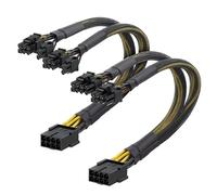 Cable Matters Confezione da 2 adattatori di alimentazione PCIe 8 pin a Dual 8 pin (6+2) PCIe per GPU - 22 cm
