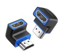Cable Matters Confezione da 2 Adattatori HDMI 8K da maschio a femmina angolo di 90 gradi (adattatore HDMI ad angolo retto 8K, adattatore cavo HDMI 8K) con supporto 8K@60Hz e 4K@120Hz in nero