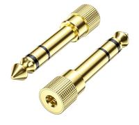 Cable Matters Confezione da 2 adattatori per cuffie (adattatore jack per cuffie), adattatore da 3,5 mm a 6,35 mm, adattatore AUX/jack, adattatore da 6,35 mm a 3,5 mm