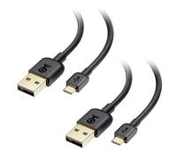 Cable Matters Confezione da 2 cavi da micro USB a USB A, 3 m, 3 A/15 W, con connettore Micro-B 2.0 per telefoni Android, tablet, controller PS4, fotocamere e altro, colore: nero