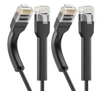 Cable Matters Confezione da 2 cavi Ethernet Slim Cat6a con stivali pieghevoli, 90 cm