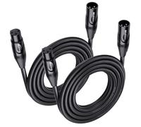 Cable Matters Confezione da 2 cavi per microfono da XLR a XLR, 4,5 m, rame privo di ossigeno (OFC) XLR maschio a femmina, cavi XLR/cavo microfono
