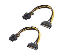 Cable Matters Confezione da 2 cavo alimentazione 8 pin sata (cavo SATA-pcie 8 pin/cavo PCIe a (6+2) 8 pin a SATA) - 18 cm