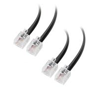 Cable Matters Confezione da 2 cavo telefonico ADSL da 2 m (cavo da RJ11 a RJ11) per telefono, Internet DSL, ADSL, modem, in nero - 2 m