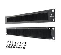 Cable Matters Confezione da 2 pannelli per montaggio a rack o a parete 1U da 19" (19" pannello pennello per montaggio su rack 1U) in nero