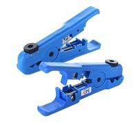 Cable Matters Confezione da 2 spelacavi/spellacavi in blu, 8-16 AWG, supporto OD massimo 7,6 mm, lama regolabile, strumento spelafili di precisione per fili grandi, include taglierina per tagli netti