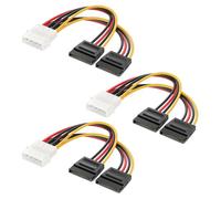 Cable Matters Confezione da 3 Cavo 4 Pin Molex a Doppio SATA, 15 cm | 4-pin, LP4 SATA alimentazione splitter, SATA a Molex adattatore, HDD, SSD, Unità ottiche