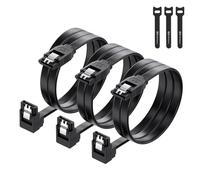 Cable Matters Confezione da 3 Cavo SATA III angolato 6 Gbit/s, 60 cm, Nero | 6 Gbit/s, Cavo SATA 3, Cavo SATA per SSD, Cavo SATA, Angolato cavo dati, HDD, CD / DVD, Dischi rigidi