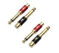 Cable Matters Confezione da 4 adattatori da RCA a 6,35 mm (adattatore da jack a RCA), adattatore da jack maschio da 6,35 mm a RCA femmina