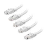 Cable Matters Confezione da 5, 10G Cavo Ethernet corto snagless Cat 6-2,1m (Cavo Cat6, Cavo Cat 6) Bianco, 2,1 Metri