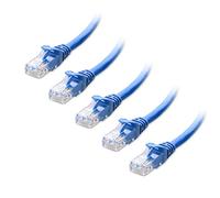 Cable Matters Confezione da 5 cavi Ethernet Cat 6 10G, 0,3 m, Blu