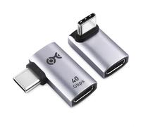 Cable Matters confezione multipla adattatore angolare USB C retto da 40 Gbps con PD da 240W (adattatore USB C angolare di 90 gradi) nero - Compatibile con porte Thunderbolt 4, USB4 Angle Adapter