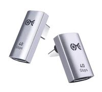 Cable Matters confezione multipla adattatore angolare USB C Verticale retto da 40 Gbps con PD da 240W (adattatore USB C angolare di 90 gradi) nero - Compatibile con Thunderbolt 4, USB4 Angle Adapter