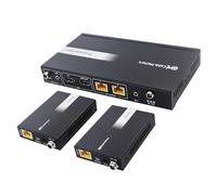 Cable Matters Extender splitter HDMI 4K a 60Hz 1x2 con loopout locale, estensione IR e supporto doppio display remoto, estende video 4K a 60Hz fino a 35,1 m, video 1080p a 60 Hz a 60 m