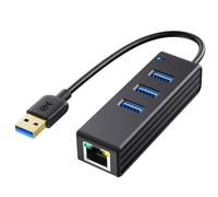 Cable Matters Hub USB 3.0 3 Porta con Ethernet (Hub USB con Ethernet, Hub USB Gigabit Ethernet) Supportando Rete Ethernet 10/100/1000 Mbps in Colore Nero