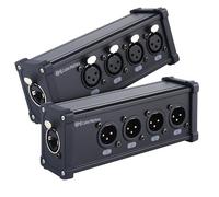Cable Matters Multi Network - Kit breakout a 4 canali con 2 scatole (coppia di scatole splitter XLR con 4 scatole maschio e 4 scatole femmina), compatibile con connettore EtherCON, nero