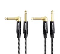 Cable Matters Pacchetto da 2 Pezzi, Cavo per Chitarra TS 1/4 Pollici Dritto ad Angolo Destro, Cavo Strumento 1/4 Pollici-3m