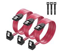 Cable Matters Pacco da 3 Cavo SATA III angolo retto 90 gradi fino a 6.0 Gbps (Cavo SATA 3) Colore Rossa - 60 cm
