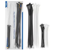 Cable Matters Pack combo di 140 fascette autobloccanti, 30 cm, Nero, Bianco