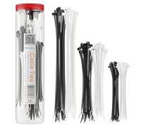 Cable Matters Pack combo di 200 fascette autobloccanti in nylon da 15+20+30cm per cavi, di colore nero e bianco