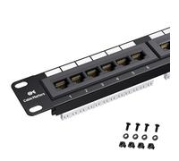 Cable Matters Pannello patch di rete a 24 porte 1U con certificazione UL per montaggio a rack o a parete 19 pollici, per switch di rete Gigabit, compatibile con gli strumenti a impatto 110 o Krone