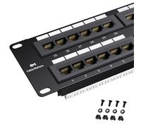 Cable Matters Pannello patch di rete a 48 porte 2U con certificazione UL per montaggio a rack o a parete 19 polliciper switch di rete Gigabit, compatibile con strumenti a impatto 110 o Krone