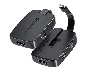 Cable Matters pieghevole Hub USB C DisplayPort 1.4 4K 144Hz/8K 60Hz e HDR, 2x USB 1x USB-C, ricarica host 100w in nero, compatibile con Thunderbolt 4/USB4, MacBook Pro, iPad Pro, XPS Surface Pro