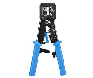Cable Matters Pinza crimpatrice modulare RJ45 per connettori pass-through (crimpatrice pass-through Ethernet) con tagliafili e spelafili incorporati - 10 connettori pass-through RJ45 Cat6 inclusi
