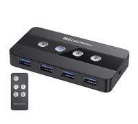 Cable Matters Switch Hub USB a 4 Porte per 4 Computer e Periferiche - Pulsante o Telecomando Wireless - Include Adattatore USB-C per Thunderbolt 3