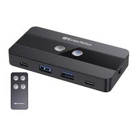 Cable Matters Switch USB a 4 porte da 10 Gbps e USB C per 2 computer con telecomando, switch hub USB/KVM switch USB C, condivisione di 2 periferiche USB-A e 2 USB-C tra 2 host