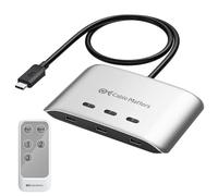 Cable Matters Switch USB4 USB-C 20 Gbit/s per 3 computer, PD 140 W | 8K@30Hz Windows / 4K@60Hz macOS, Non per fissi dock con cavo integrato, Per condividere eines USB-C o Thunderbolt 4 Monitors
