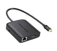 Cable Matters USB C Hub DisplayPort 100W, 4K@240Hz (USBC DisplayPort 1.4 Hub), 480Mbps Ethernet, 2X USB, 100W Host Charging in Black - Thunderbolt 4 / Thunderbolt 3 Port Compatible for MacBook Pro