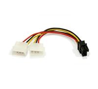 Cable Molex - Cavo da 2 x 5,25 a 6 pin pci-e, lunghezza 0,20 m, ideale per il collegamento di alimentatori a grafica.