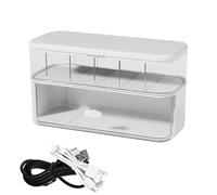 Cable Organizer Box, Clear Cord Storage Organizer, Cable Management with Compartments, Tangle-Free Wire Holder, Dustproof Charging Station (trasparente), for Drawer, Desk, Office