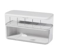 Cable Organizer Box, trasparente Charger Wire Case, Cable Management with Compartments, Ideal for Table, Drawer, Uffici, School and Home Organization