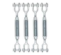 Cable Rope Tensioner, Hardware Turnbuckle Set, M6 Adjustable System Kit, Rail Fitting Kit Heavy Duty 4 Piece Set for Deck Garden Backyard Marine Construction Railing Shade Sail Use