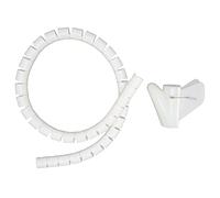 Cable Sleeve Organizer 10m | Open Type Wire Management Sleeve with Clip | Flame Retardant PE Coiled Tube for Computer/Office/Home Cable Organization (Φ22mm)