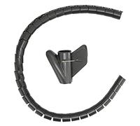 Cable Sleeve Organizer Coiled Wire Management Winding Tube Open Type with Clip 10 Meter Black Durable Flame Retardant for Office Home Industrial Use (Φ10 mm)