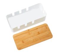 Cable Storage Box | Cord Management Organizer, Media Center Holder, Workstation Cable Case | Elegant Wooden Cover Design Protecting Electronics and Power Strips While Maintaining Neat Setup for Living