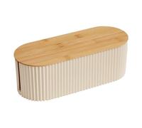 Cable Storage Organizer, Cord Holder Box for Desktop Order with Hidden Wire Access, PP Body with Wooden Cover Feature Function Tidy Setup Advantage for Home Bedroom Study Area