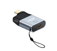Cable Technologies Adattatore USB C a Mini DisplayPort 1.4 8K 60Hz 4K 144Hz VRR con Ricarica 65W PD, Convertitore DP Thunderbolt per Monitor Gaming, Mac mini M4, MacBook, iPhone 18 Pro Max