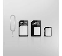 Cable Technologies Adattatori Sim Card Kit per Tutti i Smartphone e Tablet, 4 in 1 + Estrattore, Nano Sim-Nano Sim Adapter-Nano Micro Sim Adapter