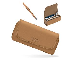 CABLE TECHNOLOGIES Custodia in Eco-Pelle di Alta Qualità compatibile con IQOS ILUMA / 3 DUO/ 3, Astuccio in Pelle PU, ecopelle, Organizer, Cover/Borsello Sigaretta Elettronica,Accessori (Biscotto)