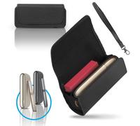 CABLE TECHNOLOGIES Custodia in Eco-Pelle di Alta Qualità compatibile con IQOS ILUMA, Astuccio in Tela e Pelle PU, Organizer, Cover/Borsello Sigaretta Elettronica, Accessori (Black)