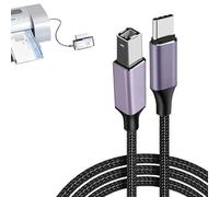Câble USB C vers USB B 3.0, Adaptateur 2M, Nylon Tressé, 5Gbps, Compatible avec Imprimantes, Scanners et Plus, cavo per stampante, per scanner