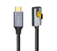 cablecc 10 Gbps da 100w Dati reversibili Tipo-C Maschio USB-C con USB3.1 Profilo inclinata a basso cavo 90 gradi per telefono cellulare 100 cm