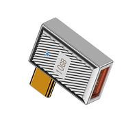cablecc 10Gbps Dati 120W Potenza USB-C USB 3.1 Tipo C a USB 3.0 Tipo A OTG 90 Gradi Adattatore ad angolo retto Shell in Lega Mecha Cyberpunk Style