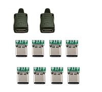 cablecc 10set DIY 4pin USB 2.0 Tipo C Femmina Connettore Presa SMT Tipo con PC Board & Housing & 3.0mm SR